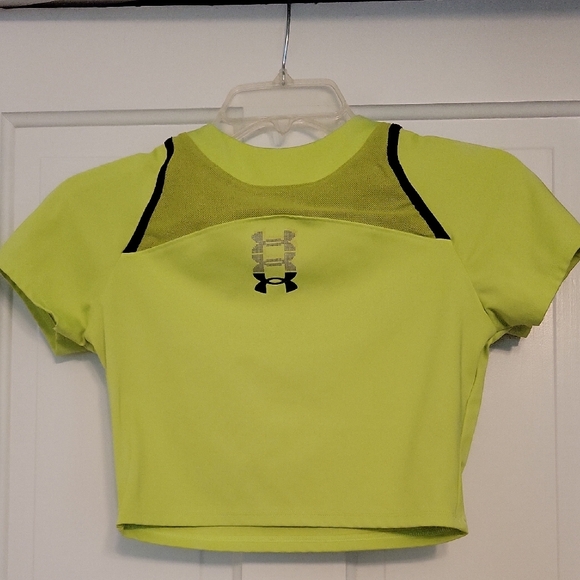 Under Armour Lime Green Crop Top with Black Details - Picture 1 of 3